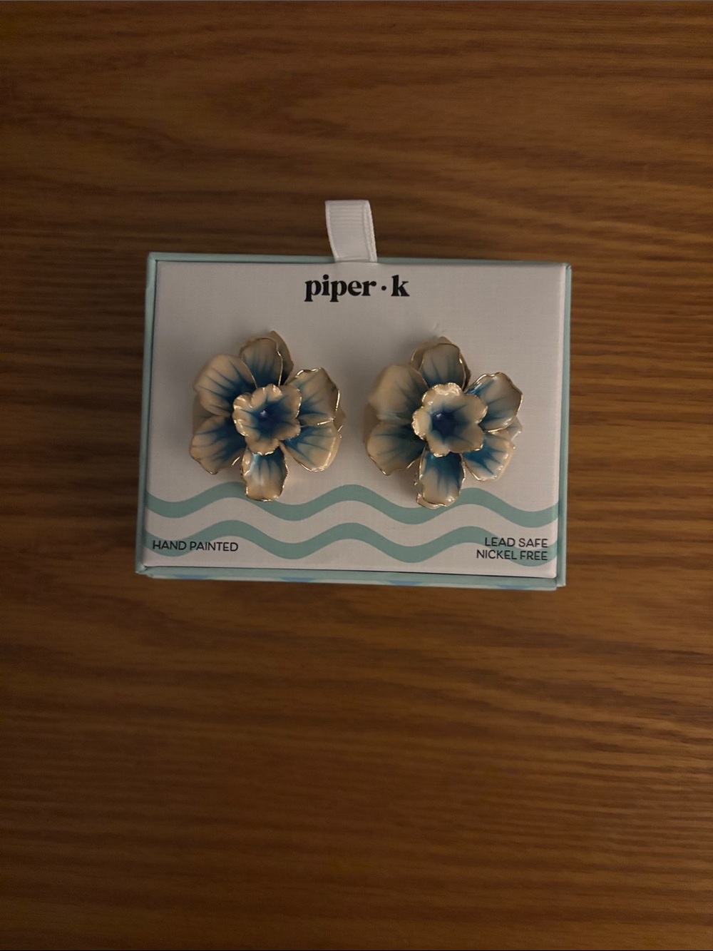 Piper•k Hand-Painted Floral Stud Earrings -